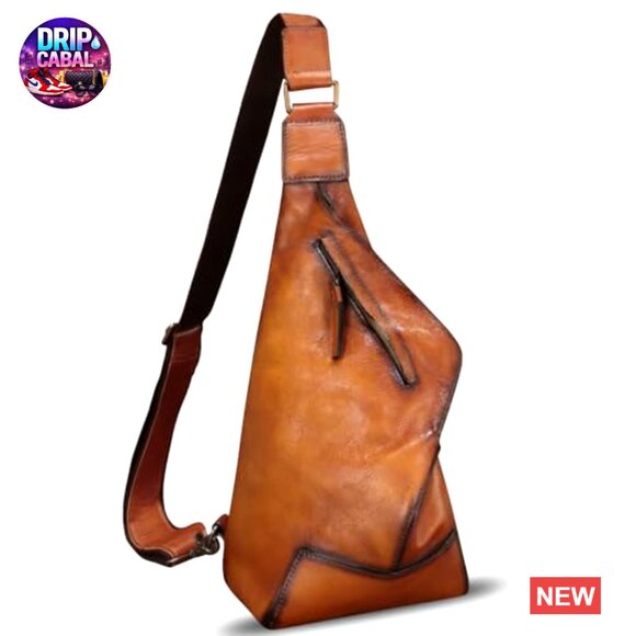 Genuine Leather Sling Backpack Crossbody Daypack Adjustable Strap main image 7